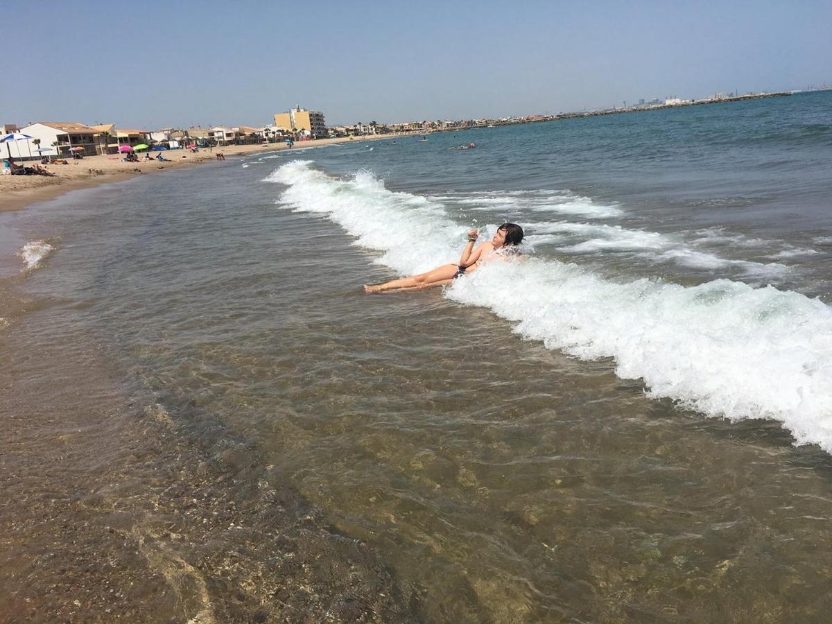 Apto Con Piscina En La Playa Cerca De Vlc Con Ac Puçol Exterior foto